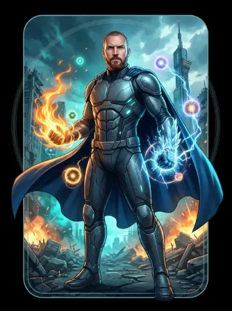 Cinematic Hero-style AI superhero artwork